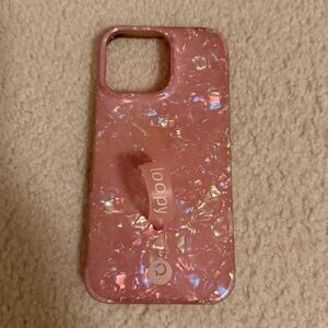 Loopy Original-iPhone 14 Pro Max Phone Case in Pink Opal Shell Iridescent